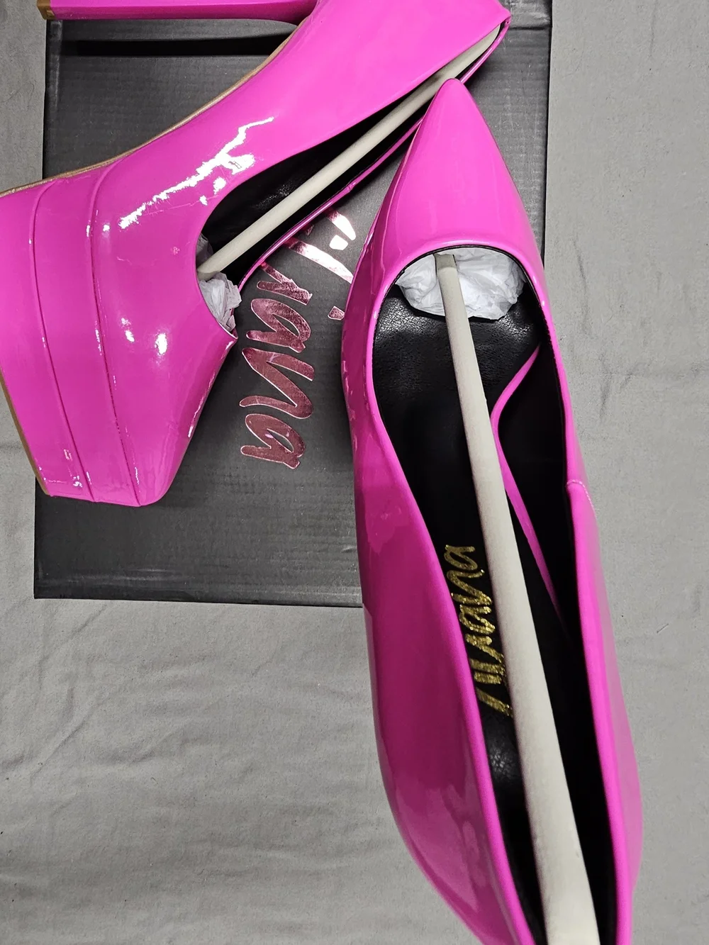 Liliana Hot Pink Patent Platform Stilettos